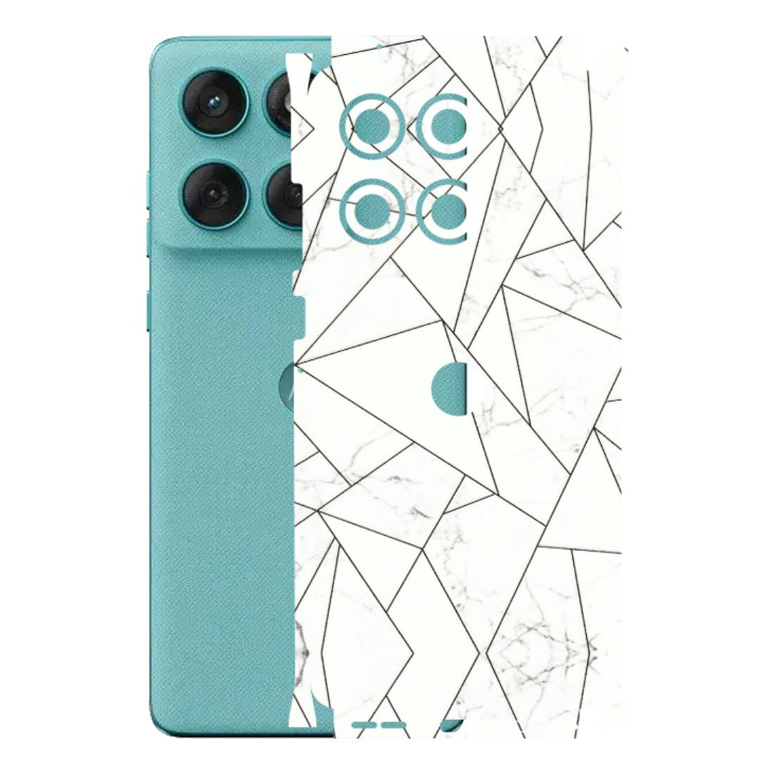 Motorola Phone Skins (All Models) - Luxury White Marble Effect - 3D Embossed Finish (L-168) Motorola Edge 60 Fusion (5G)