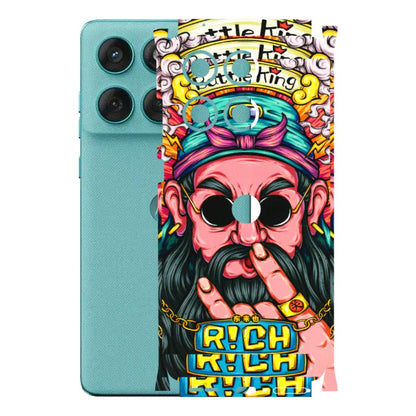 Motorola Phone Skins (All Models) - Battle King Dude Face - 3D Embossed Finish (L-178) Motorola Edge 60 Fusion (5G)