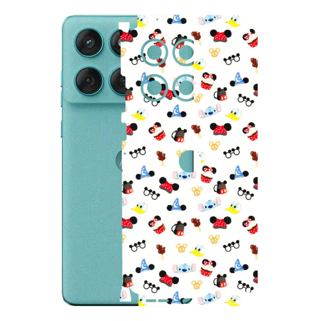 Motorola Phone Skins (All Models) - Minnie Mouse & Donald Doodles s - 3D Embossed Finish (L-194) Motorola Edge 60 Fusion (5G)