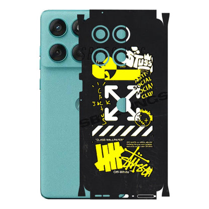 Motorola Phone Skins (All Models) - Anti Social Graffiti - 3D Embossed Finish (L-198) Motorola Edge 60 Fusion (5G)