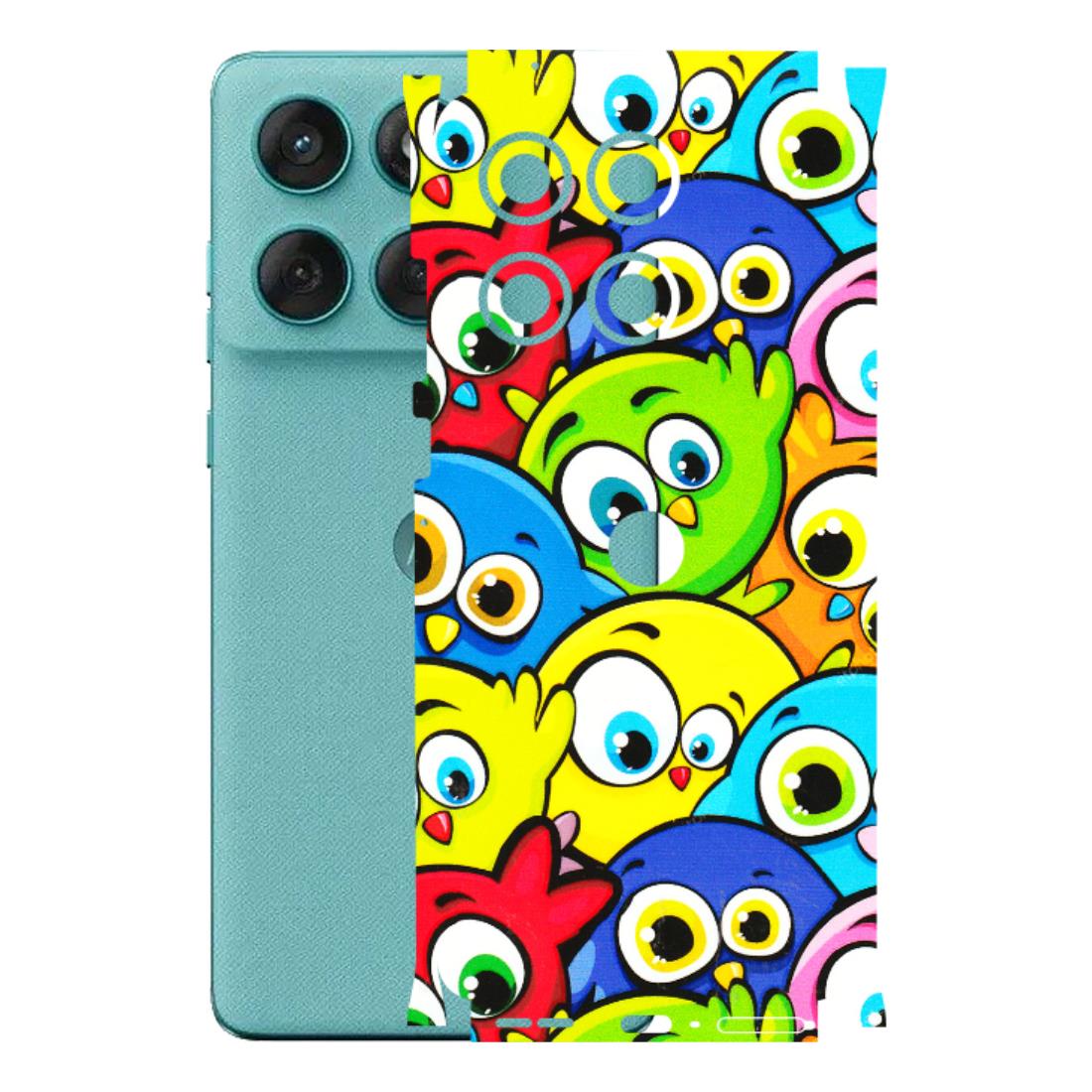 Motorola Phone Skins (All Models) - Cute Fluffy Birds - 3D Embossed Finish (L-213) Motorola Edge 60 Fusion (5G)