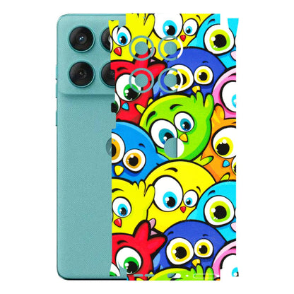 Motorola Phone Skins (All Models) - Cute Fluffy Birds - 3D Embossed Finish (L-213) Motorola Edge 60 Fusion (5G)