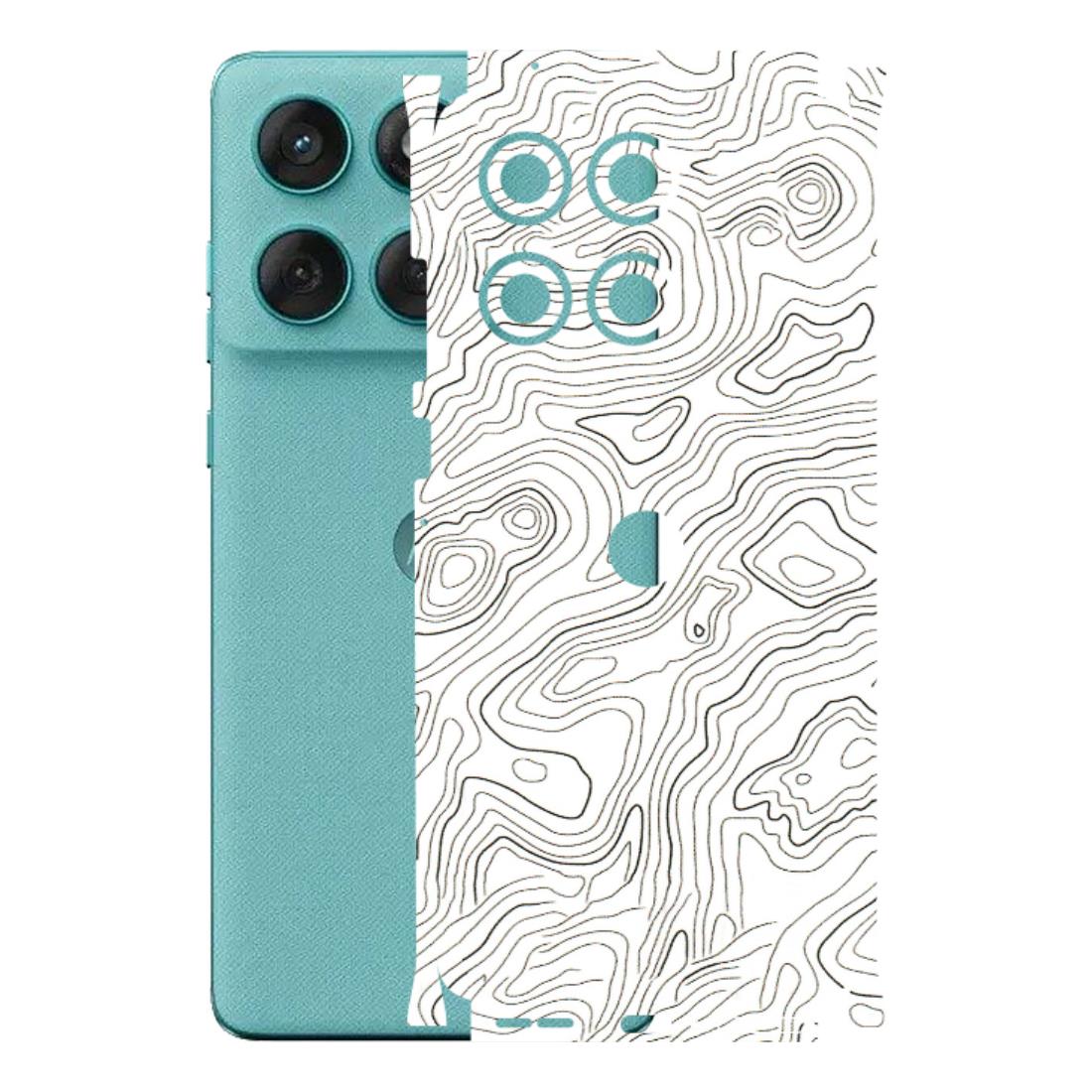 Motorola Phone Skins (All Models) - White Black Swirls - 3D Embossed Finish (L-219) Motorola Edge 60 Fusion (5G)