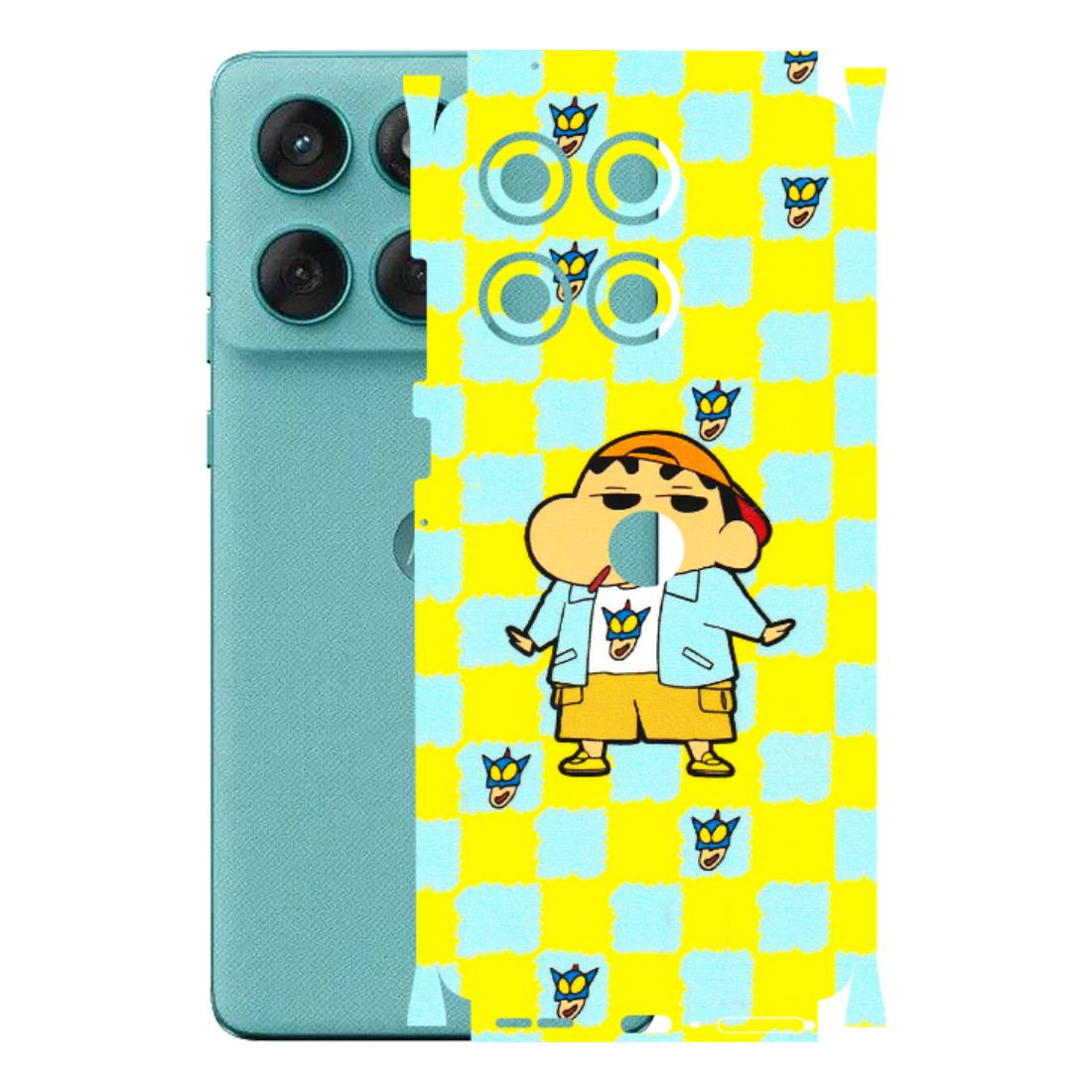 Motorola Phone Skins (All Models) - Yellow Blue Shinchan Cute - 3D Embossed Finish (L-221) Motorola Edge 60 Fusion (5G)