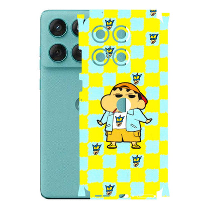 Motorola Phone Skins (All Models) - Yellow Blue Shinchan Cute - 3D Embossed Finish (L-221) Motorola Edge 60 Fusion (5G)