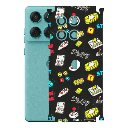 Motorola Phone Skins (All Models) - Gaming Doodles - 3D Embossed Finish (L-224) Motorola Edge 60 Fusion (5G)