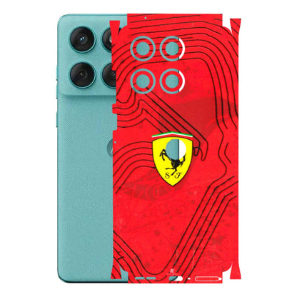 Motorola Phone Skins (All Models) - Red Ferrari Logo Stylish - 3D Embossed Finish (L-238) Motorola Edge 60 Fusion (5G)