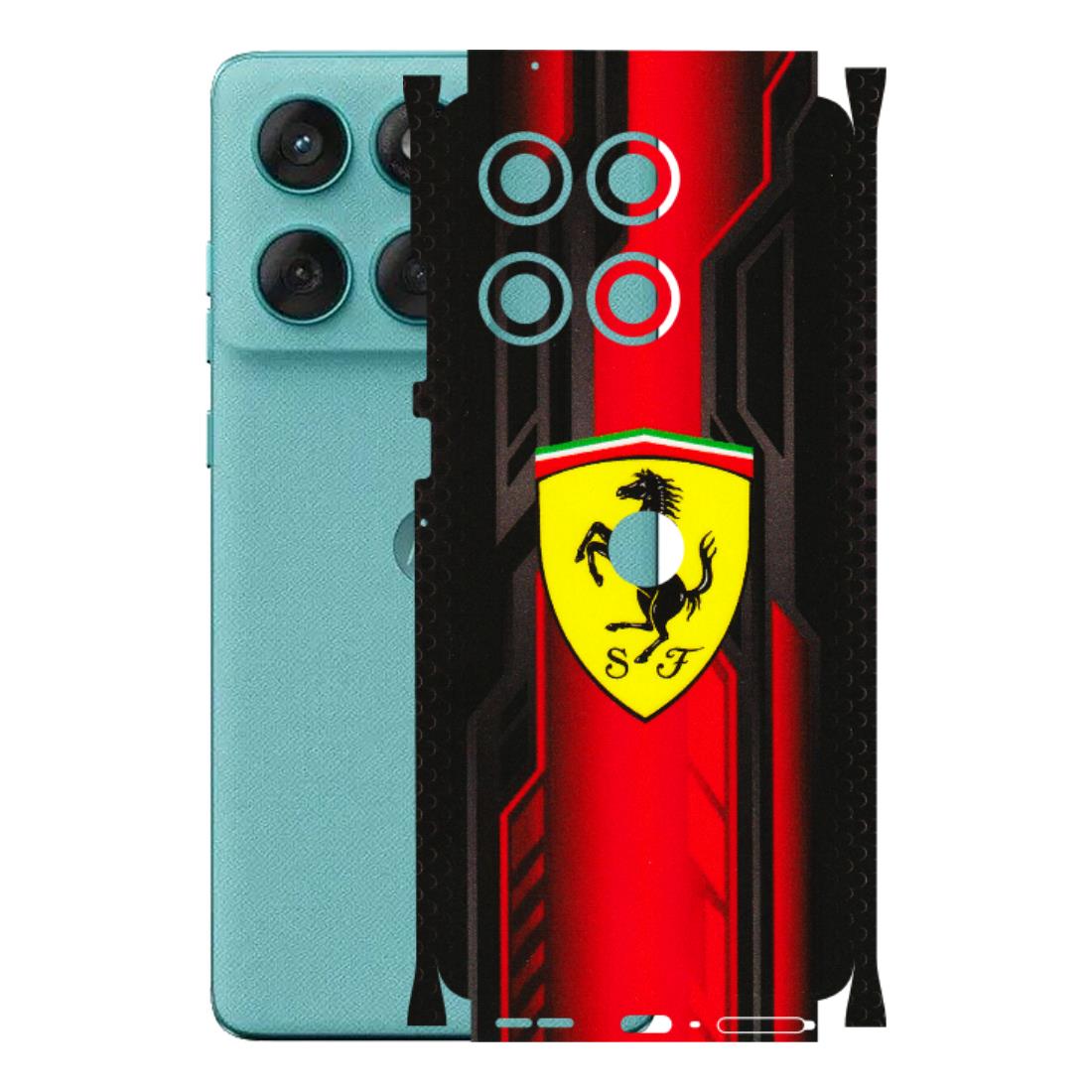 Motorola Phone Skins (All Models) - Black Ferrari Logo - 3D Embossed Finish (L-253) Motorola Edge 60 Fusion (5G)