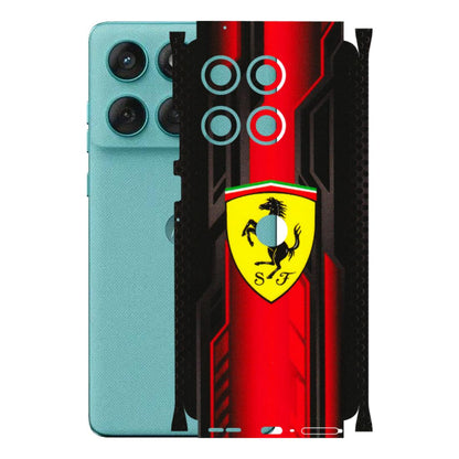 Motorola Phone Skins (All Models) - Black Ferrari Logo - 3D Embossed Finish (L-253) Motorola Edge 60 Fusion (5G)