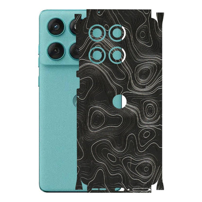 Motorola Phone Skins (All Models) - Abstract White Line Map - 3D Embossed Finish (L-269) Motorola Edge 60 Fusion (5G)