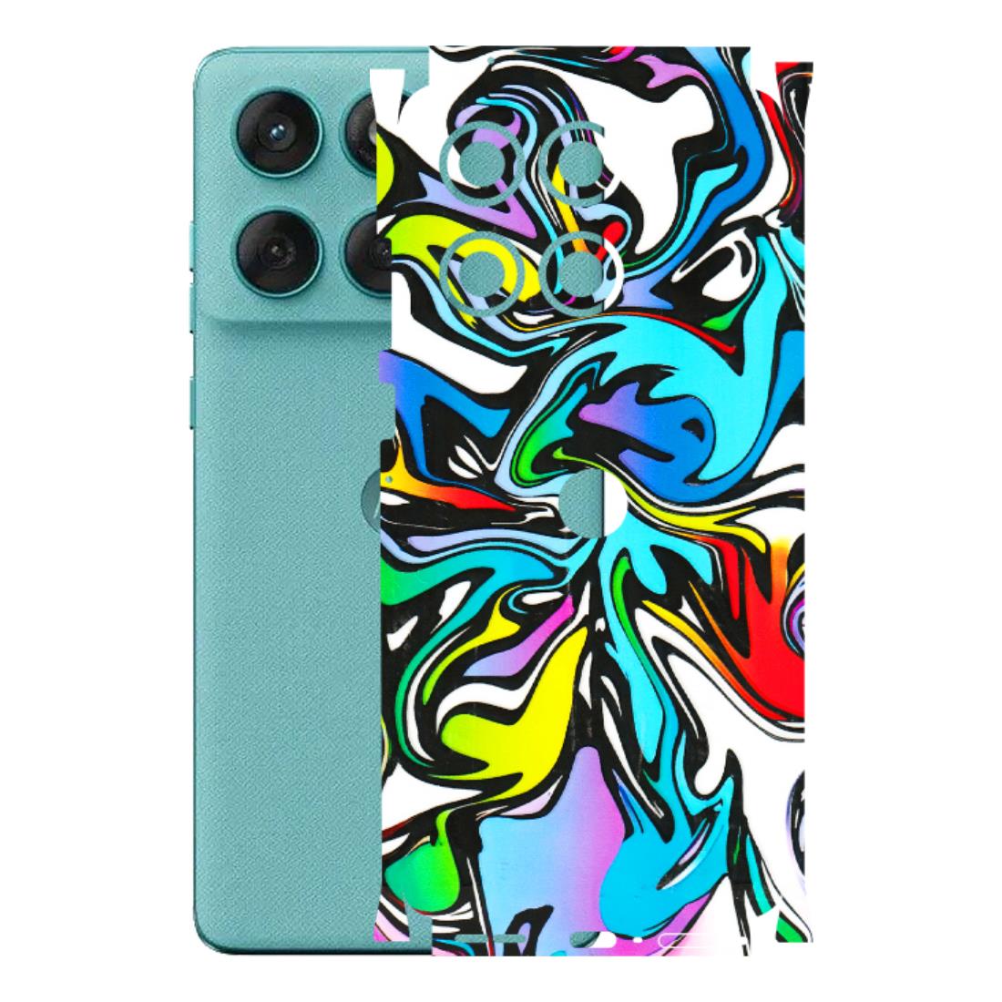 Motorola Phone Skins (All Models) - Abstract Colour Paints - 3D Embossed Finish (L-271) Motorola Edge 60 Fusion (5G)