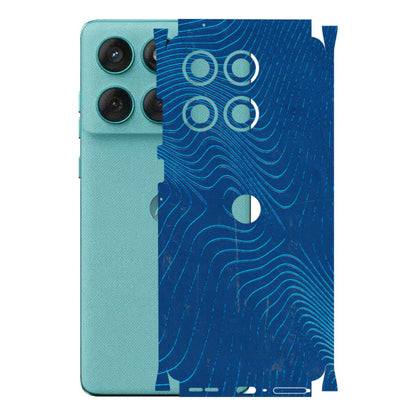 Motorola Phone Skins (All Models) - Abstract Blue Line Map - 3D Embossed Finish (L-272) Motorola Edge 60 Fusion (5G)