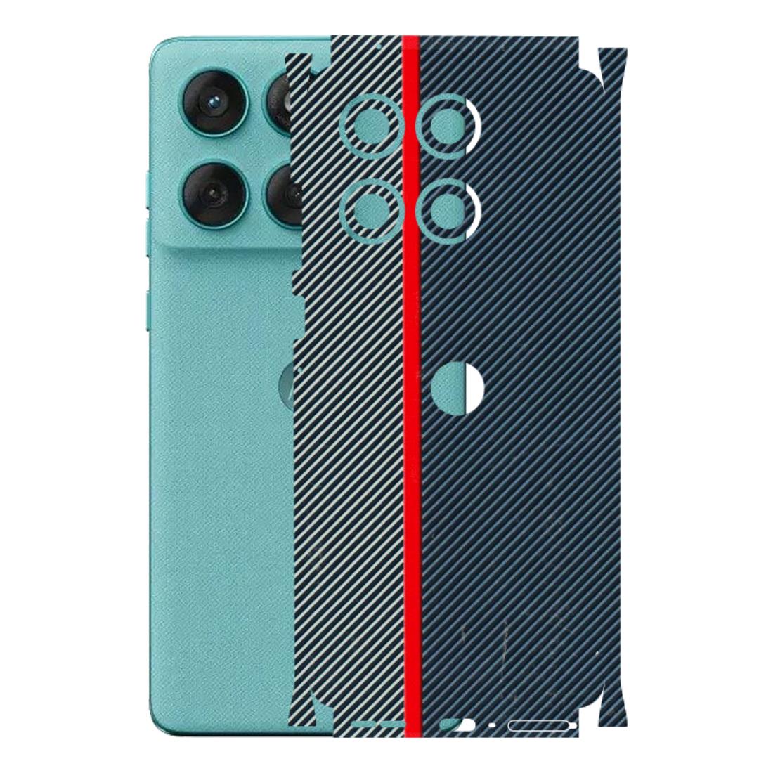 Motorola Phone Skins (All Models) - Blue Sober Lines - 3D Embossed Finish (L-305) Motorola Edge 60 Fusion (5G)