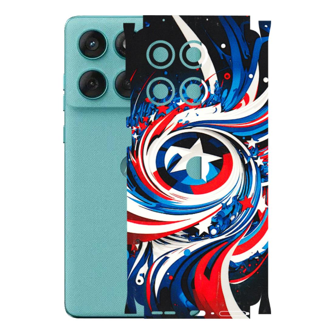 Motorola Phone Skins (All Models) - Captain America Logo - 3D Embossed Finish (L-307) Motorola Edge 60 Fusion (5G)