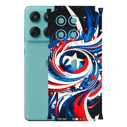 Motorola Phone Skins (All Models) - Captain America Logo - 3D Embossed Finish (L-307) Motorola Edge 60 Fusion (5G)