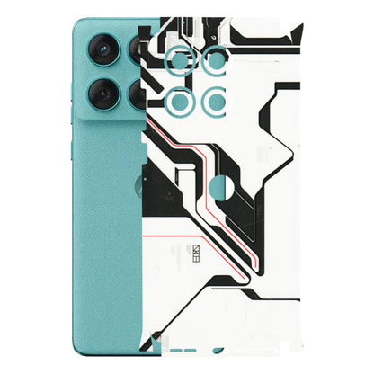 Motorola Phone Skins (All Models) - White Techy Logo - 3D Embossed Finish (L-312) Motorola Edge 60 Fusion (5G)