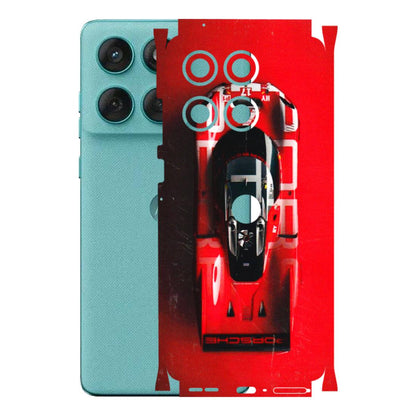Motorola Phone Skins (All Models) - Red Porsche Car Logo - 3D Embossed Finish (L-315) Motorola Edge 60 Fusion (5G)