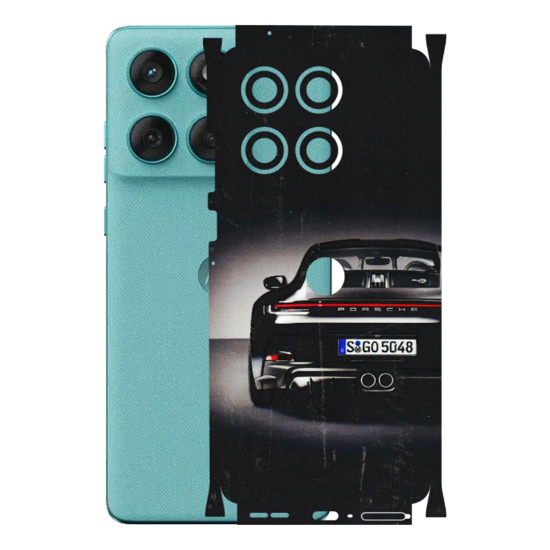 Motorola Phone Skins (All Models) - New Black Porsche GT3 - 3D Embossed Finish (L-327) Motorola Edge 60 Fusion (5G)