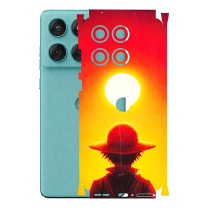Motorola Phone Skins (All Models) - Cool Sunset With Monkey D.Luffy Anime - 3D Embossed Finish (L-329) Motorola Edge 60 Fusion (5G)