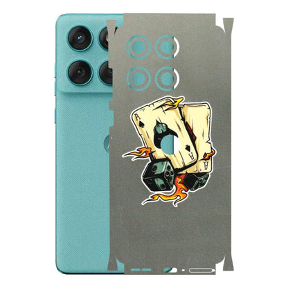 Motorola Phone Skins (All Models) - Grey Cards Of Ace - 3D Embossed Finish (L-77) Motorola Edge 60 Fusion (5G)