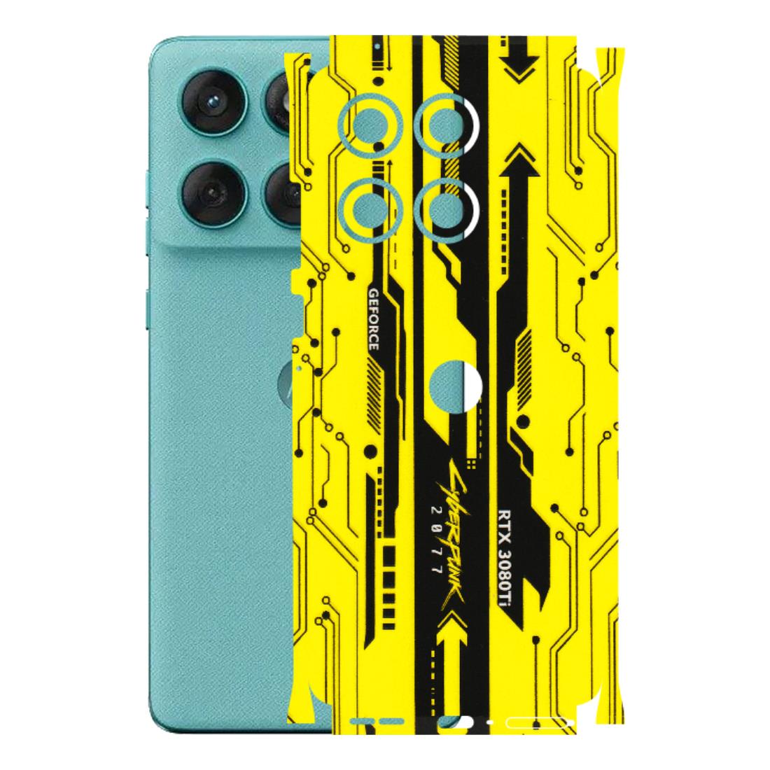 Motorola Phone Skins (All Models) - Yellow Cyberpunk - 3D Embossed Finish (L-93) Motorola Edge 60 Fusion (5G)