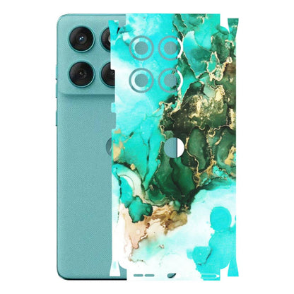 Motorola Phone Skins (All Models) - The Blue Gold Marble - Matte Finish (M-124) Motorola Edge 60 Fusion (5G)