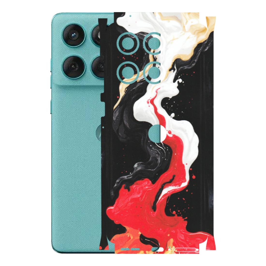 Motorola Phone Skins (All Models) - Black Red White Paint Splash Fusion - Matte Finish (M-56) Motorola Edge 60 Fusion (5G)