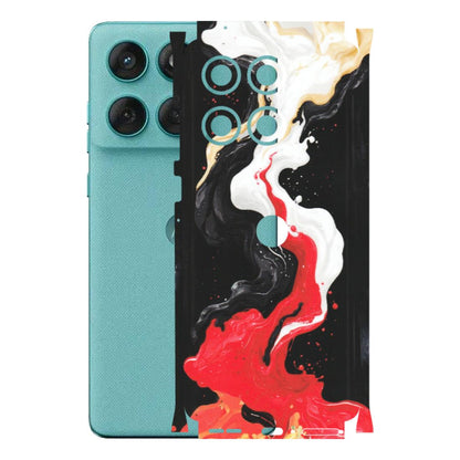 Motorola Phone Skins (All Models) - Black Red White Paint Splash Fusion - Matte Finish (M-56) Motorola Edge 60 Fusion (5G)