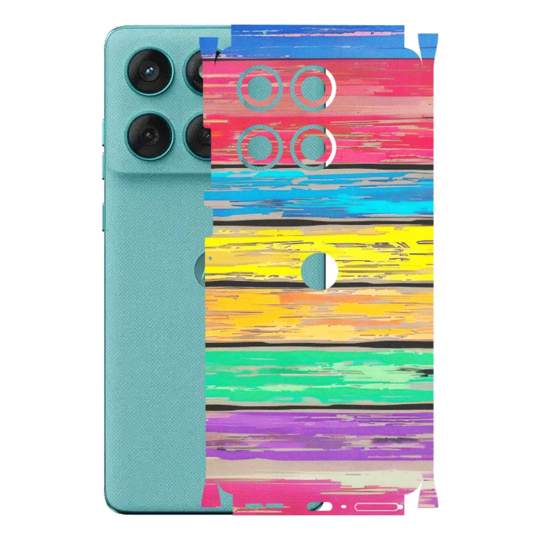 Motorola Phone Skins (All Models) - Multi Colour Wooden Wall - Matte Finish (M-96) Motorola Edge 60 Fusion (5G)