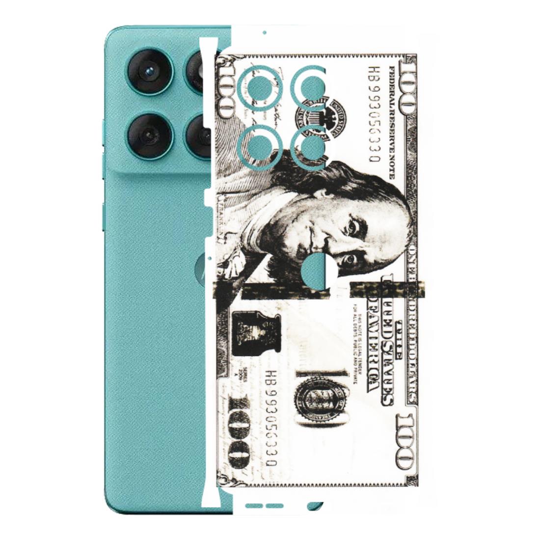 Motorola Phone Skins (All Models) - 100 Dollar Currency - Transparent Finish (T-01) Motorola Edge 60 Fusion (5G)