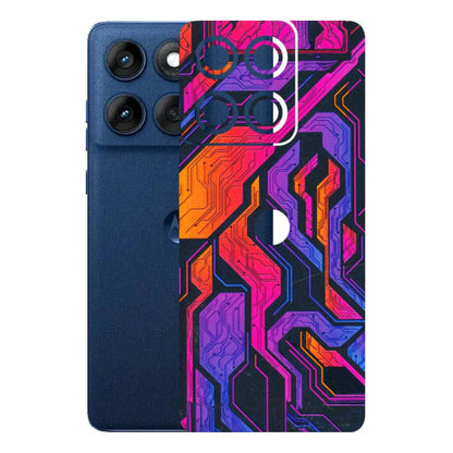 Motorola Phone Skins (All Models) - Tech Circuits Futuristic - 3D Embossed Finish (L-07) Motorola Edge 60