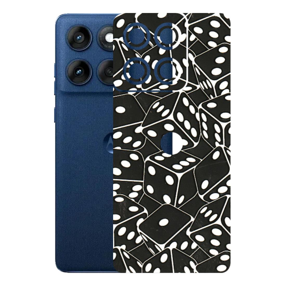 Motorola Phone Skins (All Models) - Big Black Dices - 3D Embossed Finish (L-106) Motorola Edge 60