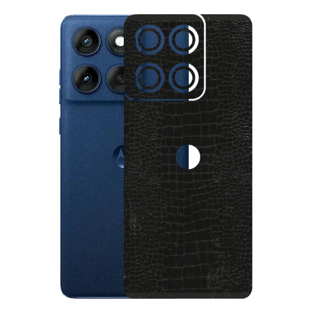 Motorola Phone Skins (All Models) - Snake Leather Black - 3D Embossed Finish (L-107) Motorola Edge 60