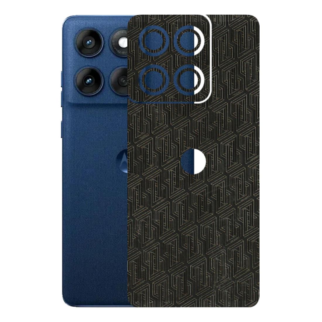 Motorola Phone Skins (All Models) - Black Abstract Pattern - 3D Embossed Finish (L-117) Motorola Edge 60