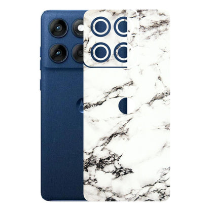 Motorola Phone Skins (All Models) - Black and White Marble Texture - 3D Embossed Finish (L-124) Motorola Edge 60