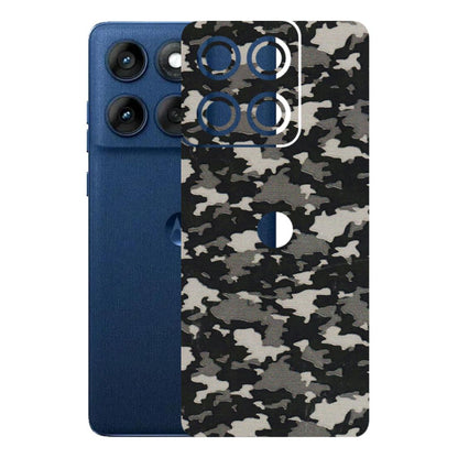 Motorola Phone Skins (All Models) - Black/Grey Camoflaunge - 3D Embossed Finish (L-142) Motorola Edge 60