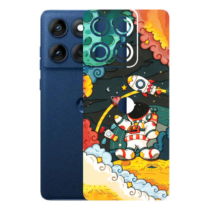 Motorola Phone Skins (All Models) - Astronauts & Spaceship - 3D Embossed Finish (L-145) Motorola Edge 60