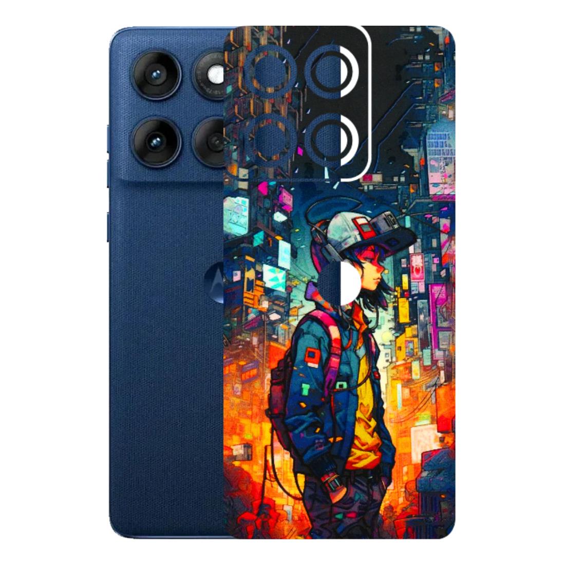Motorola Phone Skins (All Models) - Street Anime Guy - 3D Embossed Finish (L-158) Motorola Edge 60