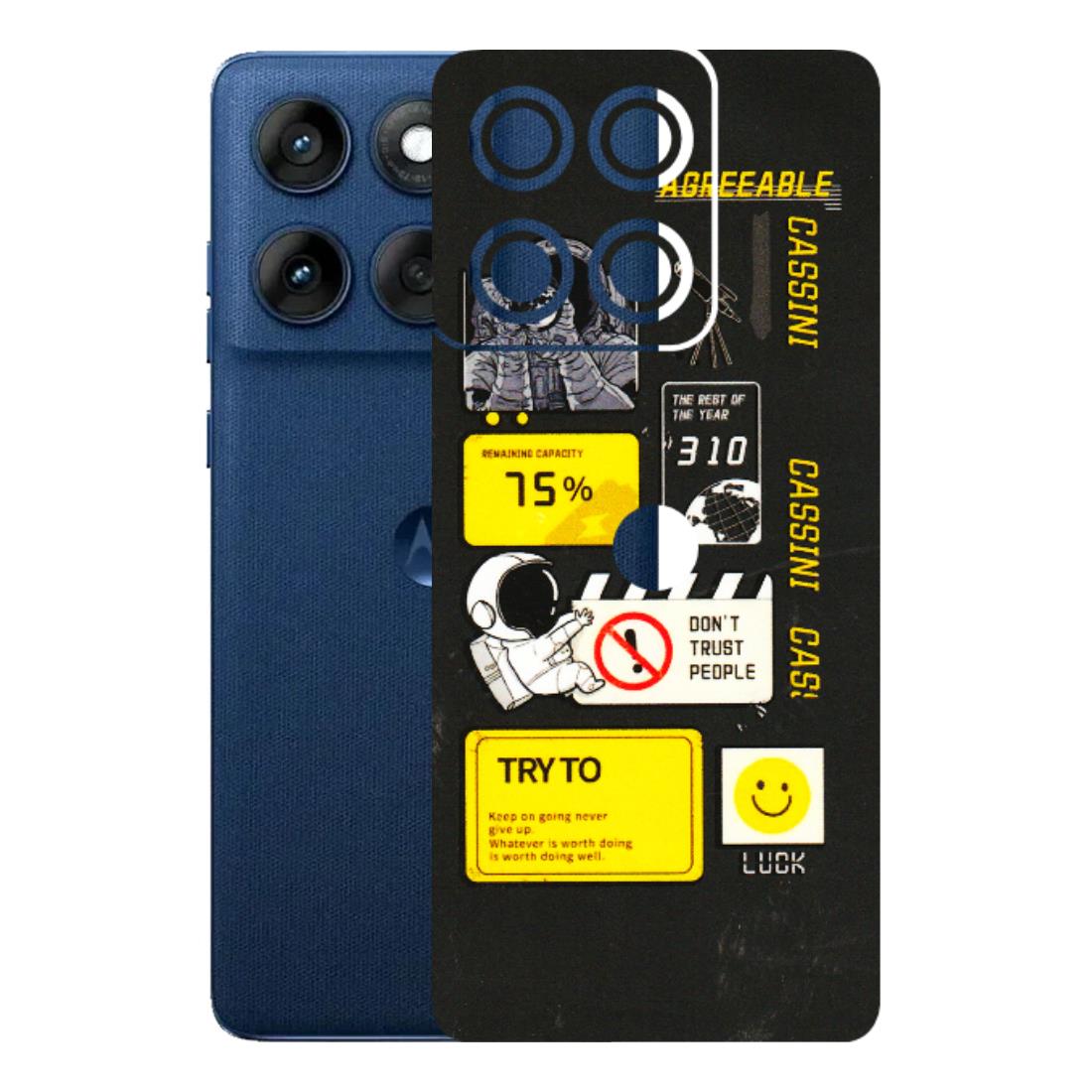 Motorola Phone Skins (All Models) - Black Cassini - 3D Embossed Finish (L-161) Motorola Edge 60