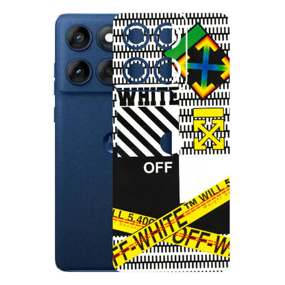Motorola Phone Skins (All Models) - White Off Abstract - 3D Embossed Finish (L-172) Motorola Edge 60