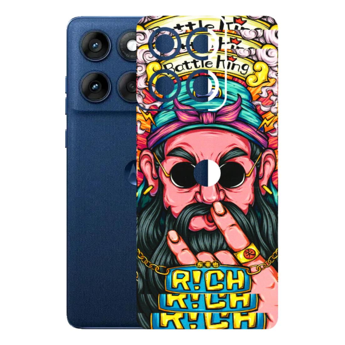 Motorola Phone Skins (All Models) - Battle King Dude Face - 3D Embossed Finish (L-178) Motorola Edge 60
