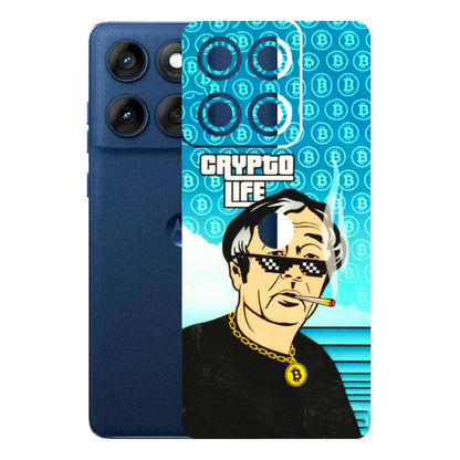 Motorola Phone Skins (All Models) - Crypto Thug Life - 3D Embossed Finish (L-179) Motorola Edge 60