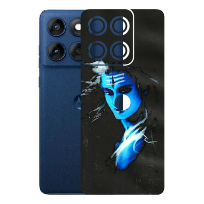 Motorola Phone Skins (All Models) - Har Har Mahadev Blue/Black - 3D Embossed Finish (L-185) Motorola Edge 60