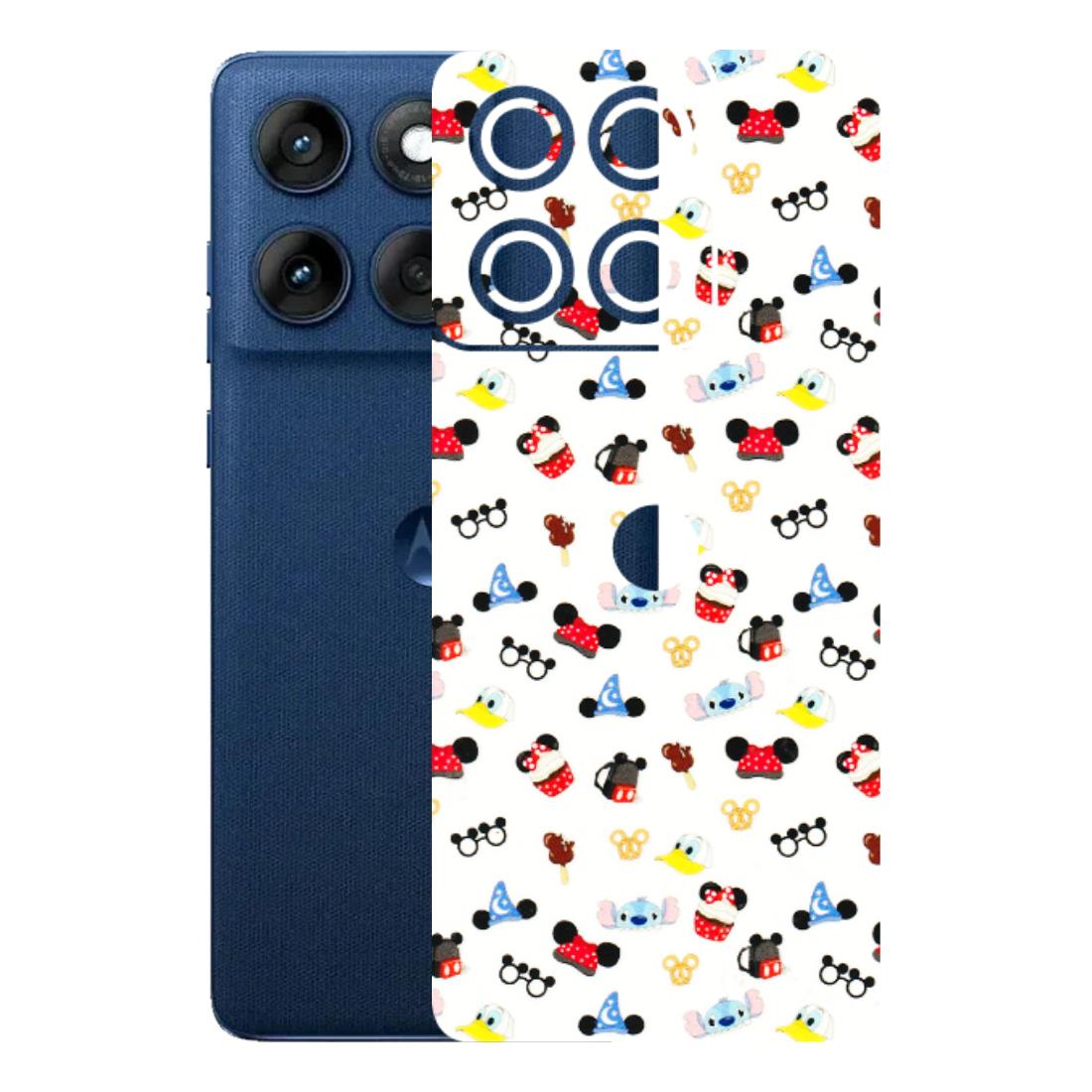 Motorola Phone Skins (All Models) - Minnie Mouse & Donald Doodles s - 3D Embossed Finish (L-194) Motorola Edge 60