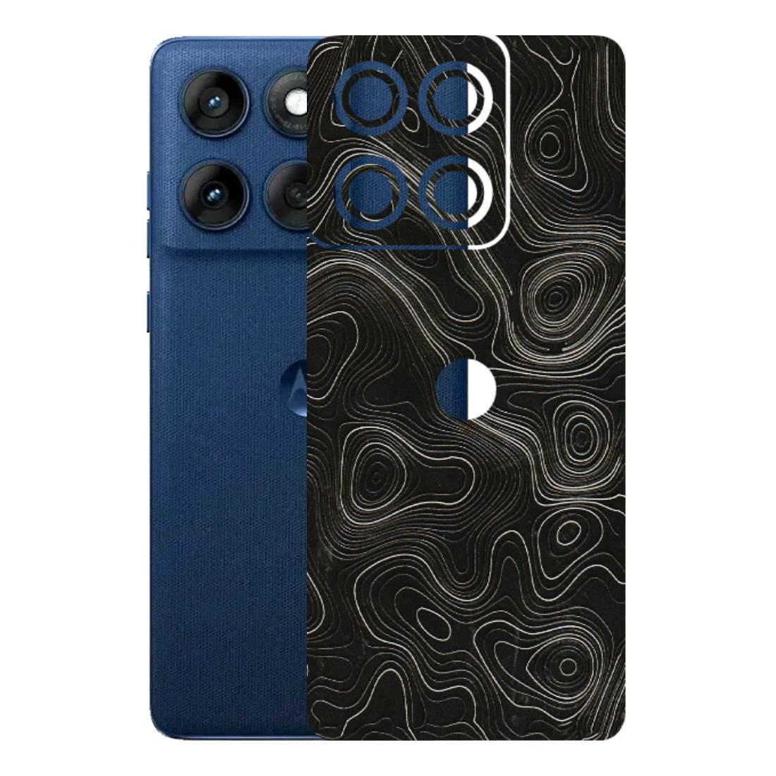 Motorola Phone Skins (All Models) - Black Swirl - 3D Embossed Finish (L-196) Motorola Edge 60