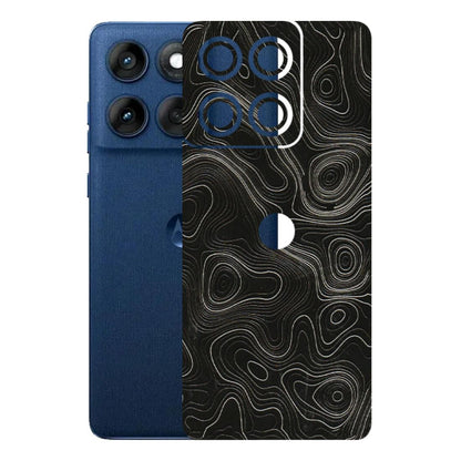 Motorola Phone Skins (All Models) - Black Swirl - 3D Embossed Finish (L-196) Motorola Edge 60
