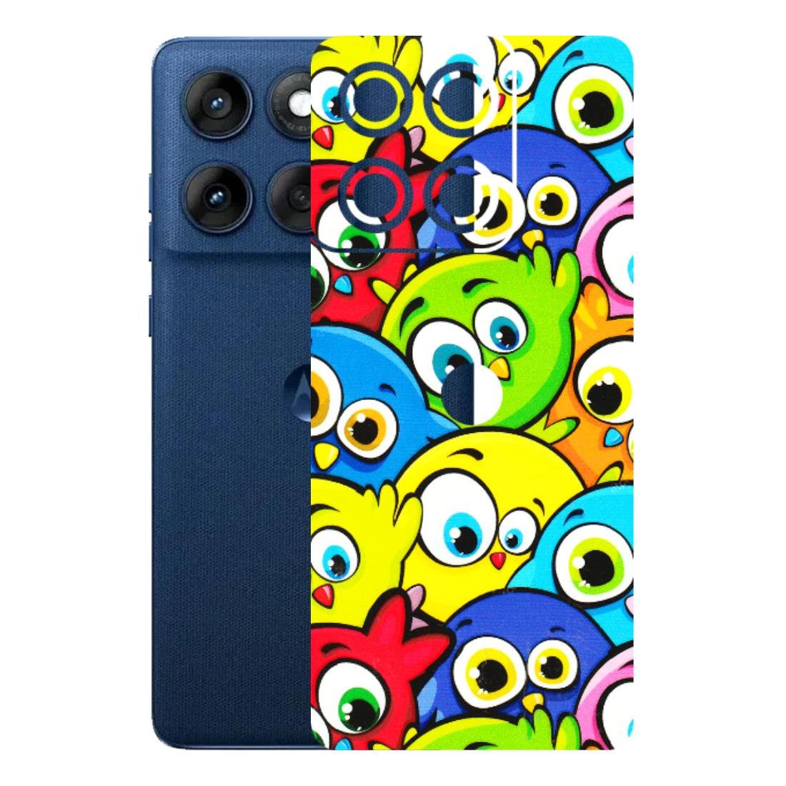 Motorola Phone Skins (All Models) - Cute Fluffy Birds - 3D Embossed Finish (L-213) Motorola Edge 60