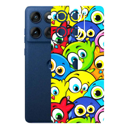 Motorola Phone Skins (All Models) - Cute Fluffy Birds - 3D Embossed Finish (L-213) Motorola Edge 60