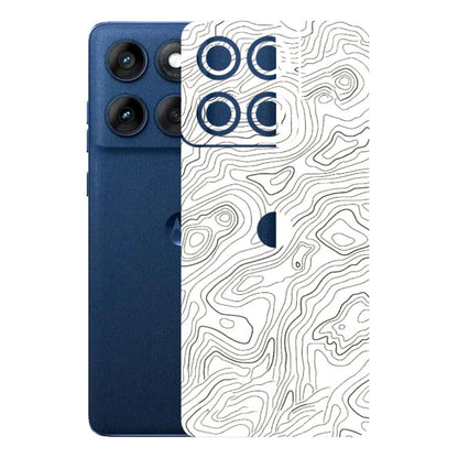 Motorola Phone Skins (All Models) - White Black Swirls - 3D Embossed Finish (L-219) Motorola Edge 60