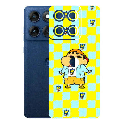 Motorola Phone Skins (All Models) - Yellow Blue Shinchan Cute - 3D Embossed Finish (L-221) Motorola Edge 60